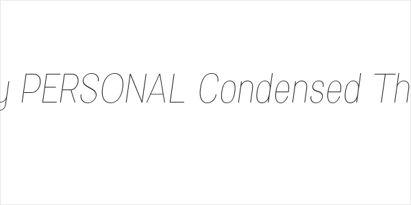 Specify PERSONAL Condensed Thin Italic Logo