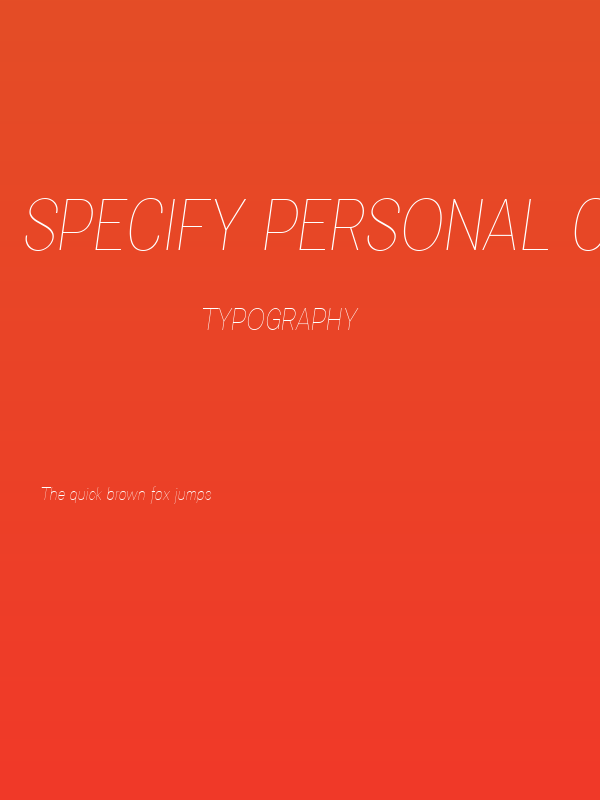 Specify PERSONAL Condensed Thin Italic Poster