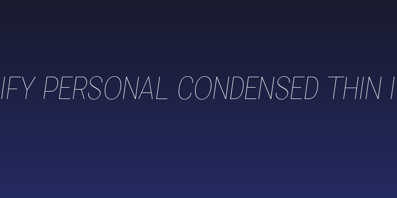 Specify PERSONAL Condensed Thin Italic Social Header
