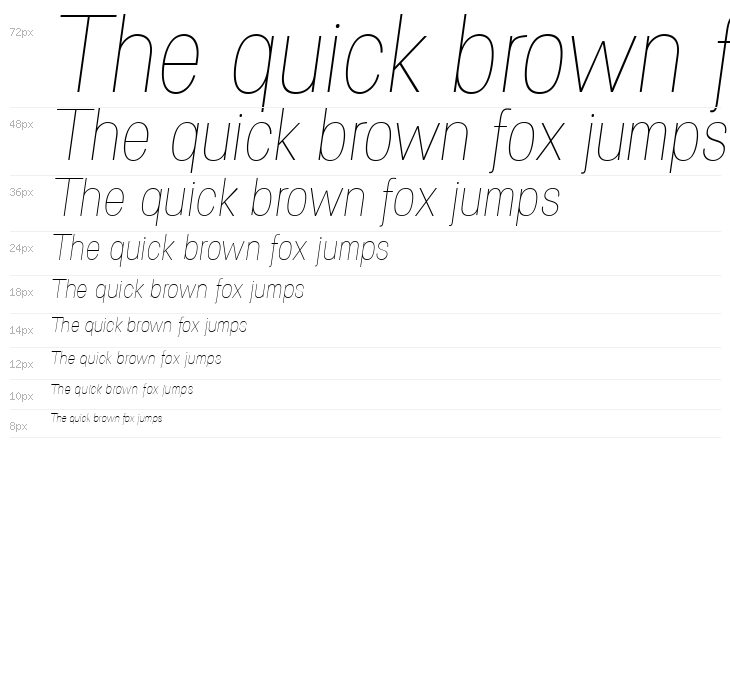 Specify PERSONAL Condensed Thin Italic Waterfall