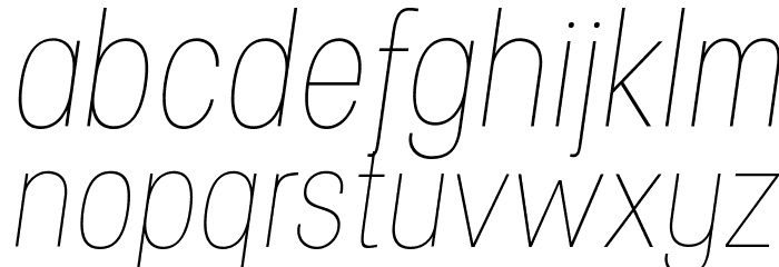 Specify PERSONAL Condensed Thin Italic Font LOWERCASE