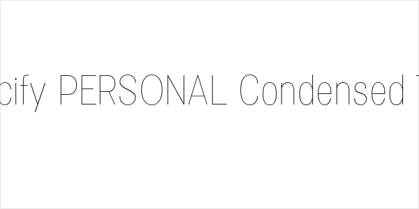 Specify PERSONAL Condensed Thin Logo