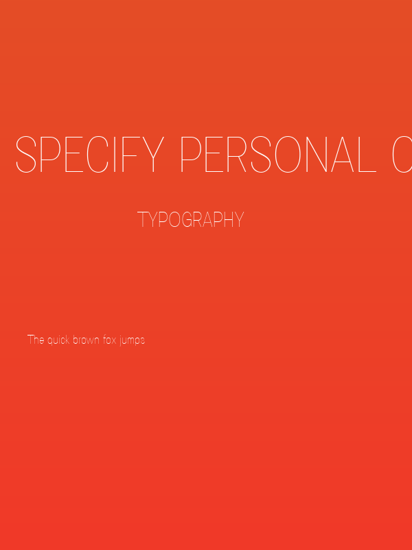 Specify PERSONAL Condensed Thin Poster