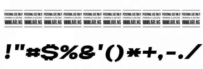 Specify PERSONAL Expanded Black Italic Font OTHER CHARS