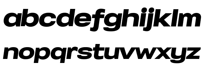 Specify PERSONAL Expanded Black Italic Font LOWERCASE