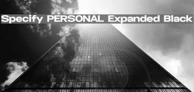 Specify PERSONAL Expanded Black Font examples