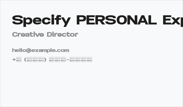 Specify PERSONAL Expanded Black Business Card