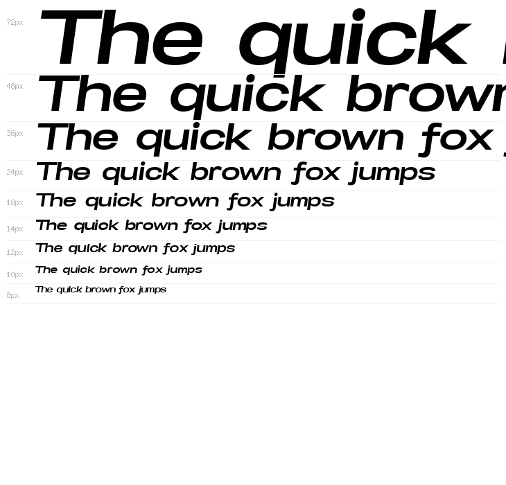 Specify PERSONAL Expanded Bold Italic Waterfall