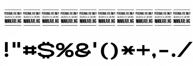 Specify PERSONAL Expanded Bold Font OTHER CHARS