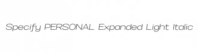 Specify PERSONAL Expanded Light Italic  تنزيل الخطوط