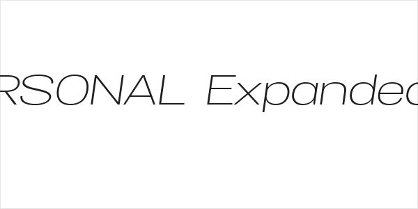 Specify PERSONAL Expanded Light Italic Logo