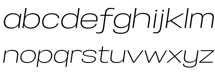 Specify PERSONAL Expanded Light Italic Font LOWERCASE