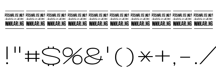 Specify PERSONAL Expanded Light Font OTHER CHARS