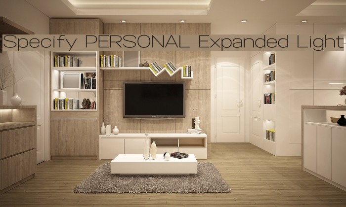 Specify PERSONAL Expanded Light Font examples