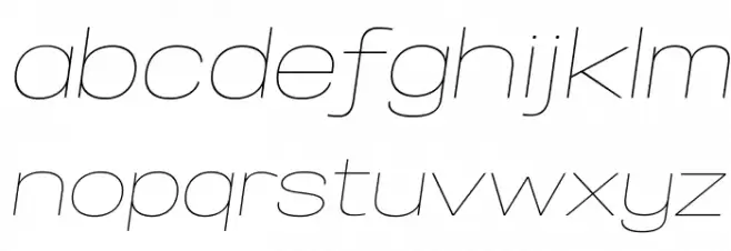 Specify PERSONAL Expanded Thin Italic Font LOWERCASE