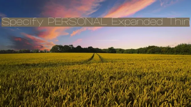 Specify PERSONAL Expanded Thin Example 3