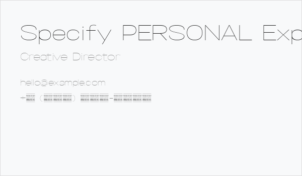 Specify PERSONAL Expanded Thin Business Card