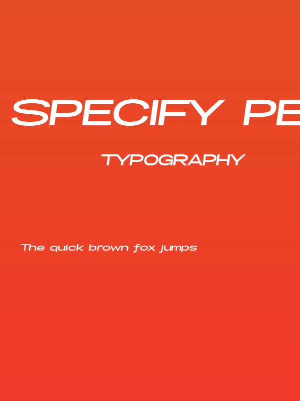 Specify PERSONAL Extraexpanded Bold Italic Poster