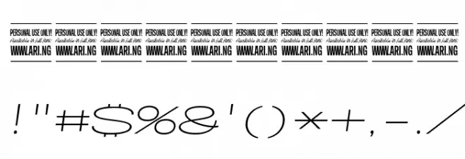 Specify PERSONAL Extraexpanded Light Italic Font OTHER CHARS