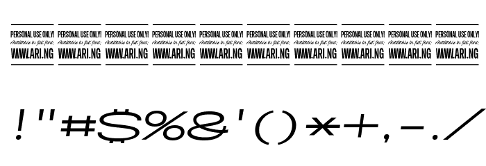 Specify PERSONAL Extraexpanded Medium Italic Font OTHER CHARS