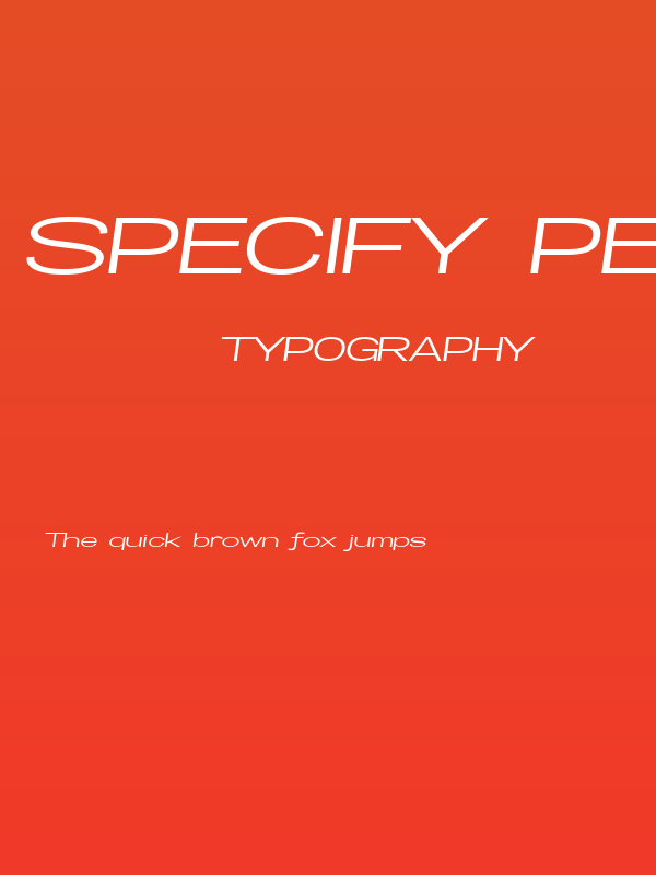 Specify PERSONAL Extraexpanded Medium Italic Poster