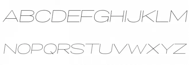 Specify PERSONAL Extraexpanded Thin Italic Schriftart Groß