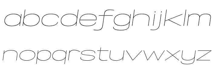 Specify PERSONAL Extraexpanded Thin Italic Font LOWERCASE