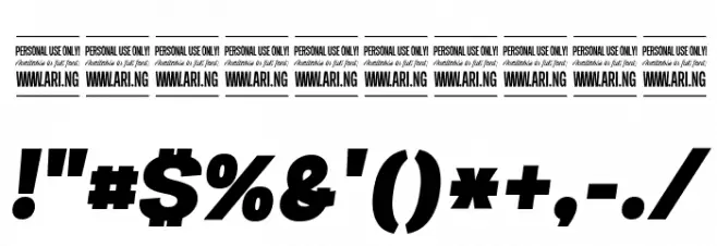 Specify PERSONAL Normal Black Italic Font OTHER CHARS