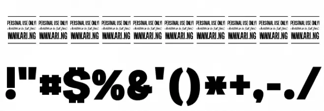 Specify PERSONAL Normal Black Font OTHER CHARS