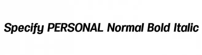 Specify PERSONAL Normal Bold Italic  Free Fonts Download