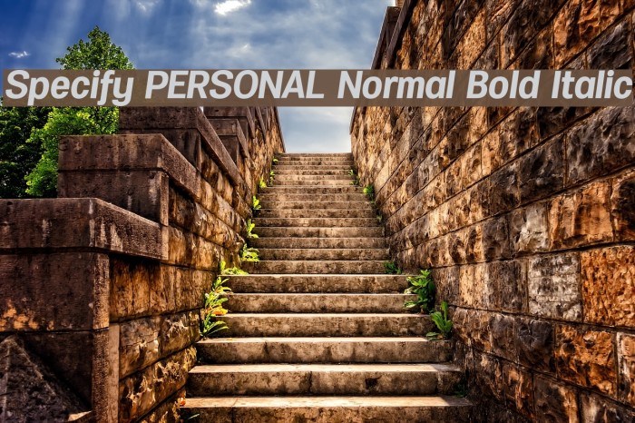 Specify PERSONAL Normal Bold Italic 字体 examples