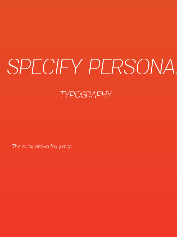 Specify PERSONAL Normal Light Italic Poster