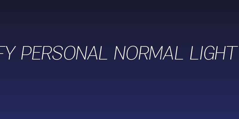 Specify PERSONAL Normal Light Italic Social Header