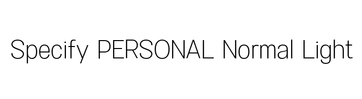 Specify PERSONAL Normal Light Font