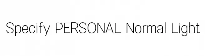 Specify PERSONAL Normal Light  Descarca Fonturi Gratis