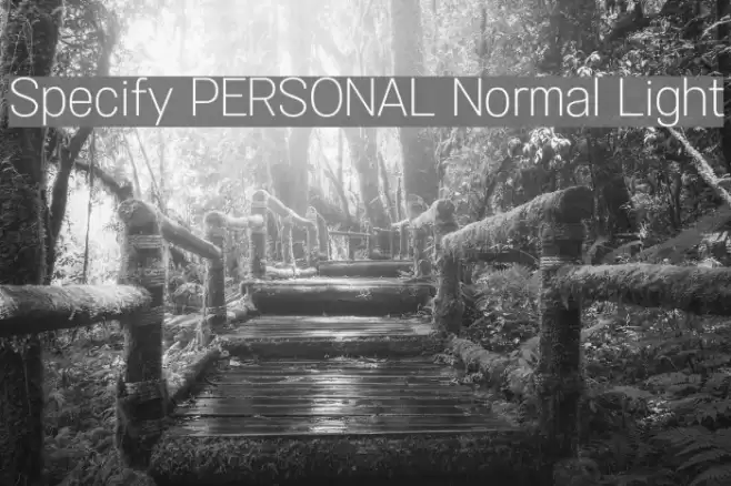 Specify PERSONAL Normal Light Font examples