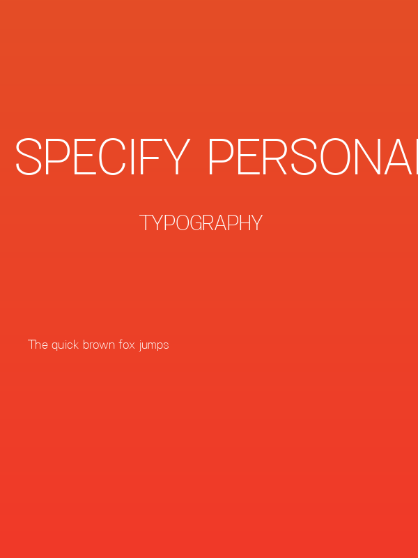 Specify PERSONAL Normal Light Poster