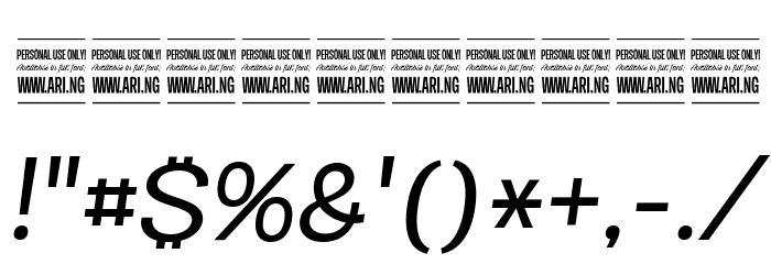 Specify PERSONAL Normal Medium Italic Font OTHER CHARS