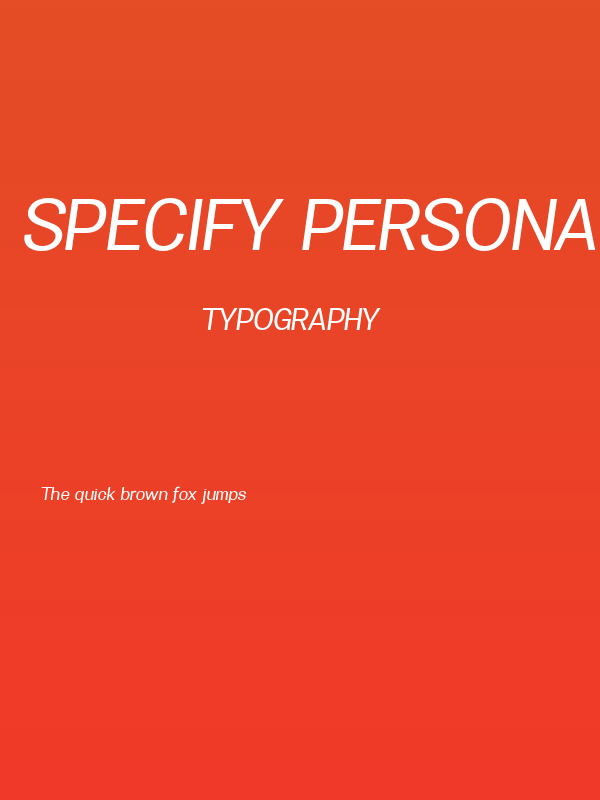 Specify PERSONAL Normal Medium Italic Poster