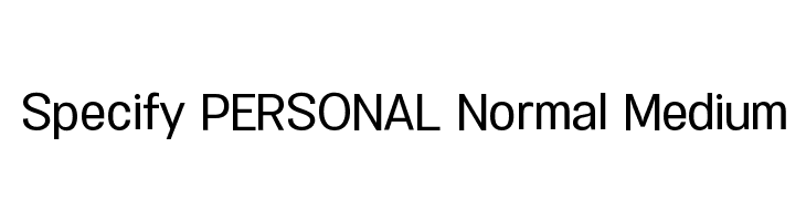 Specify PERSONAL Normal Medium  नि: शुल्क फ़ॉन्ट्स डाउनलोड
