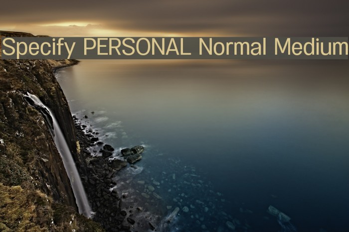 Specify PERSONAL Normal Medium Font examples