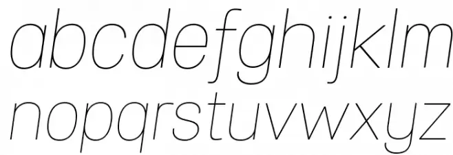Specify PERSONAL Normal Thin Italic Font LOWERCASE