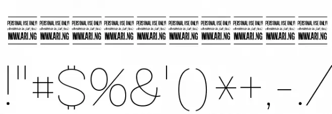 Specify PERSONAL Normal Thin Font OTHER CHARS