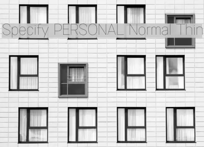 Specify PERSONAL Normal Thin Font examples