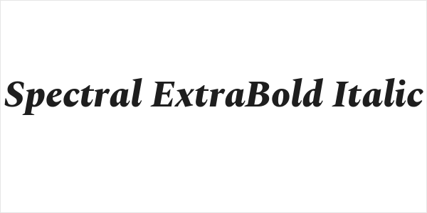 Spectral ExtraBold Italic Logo