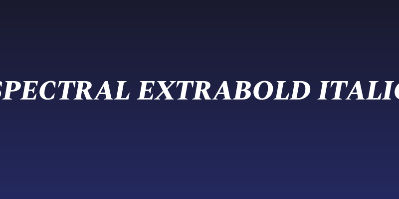 Spectral ExtraBold Italic Social Header