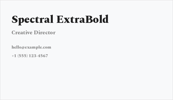 Spectral ExtraBold Business Card