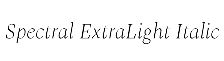 Spectral ExtraLight Italic Font