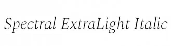 Spectral ExtraLight Italic  नि: शुल्क फ़ॉन्ट्स डाउनलोड