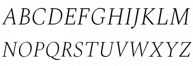 Spectral ExtraLight Italic フォント 大文字